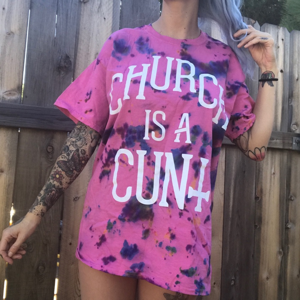 Pink tie dyed large shirt